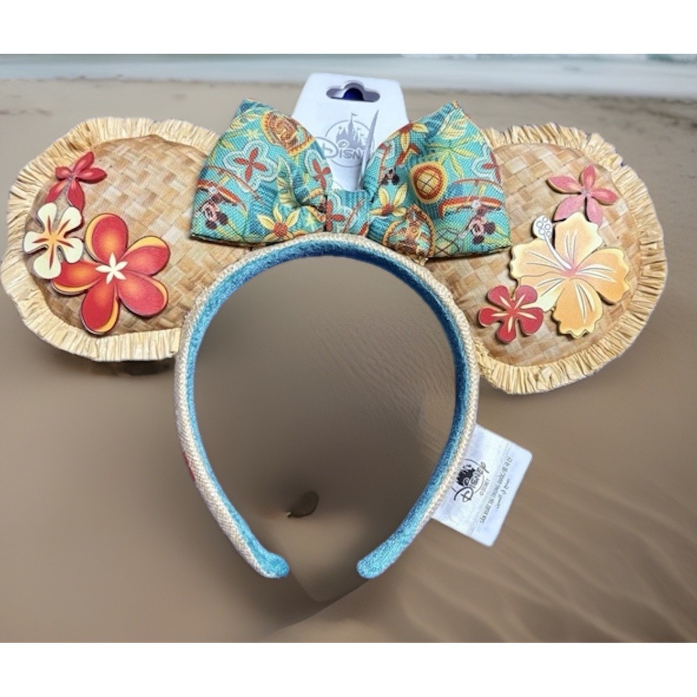 Disney Parks 2025 Polynesian Village Resort Aloha Tiki Minnie Ears Headband NEW